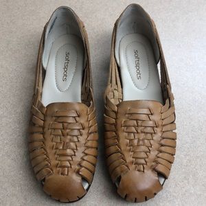 Soft spots leather flats